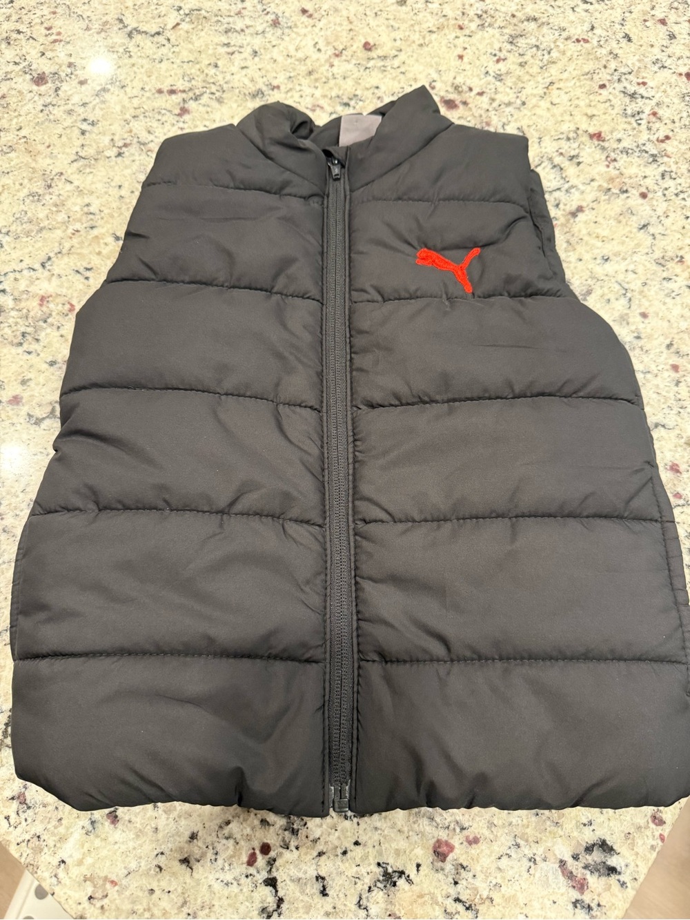 Puma Black Quilted Vest with Red Logo